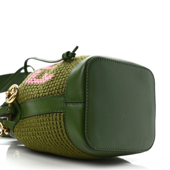 Authentic Fendi Green & Pink Mini Mon Tresor Bucket Bag! - Picture 6 of 9